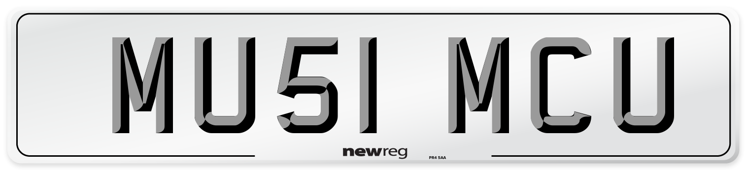 MU51 MCU Number Plate from New Reg